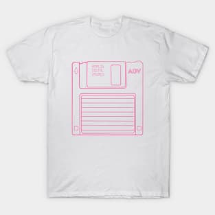 Floppy Disk (Blush Red Lines) Analog / Computer T-Shirt